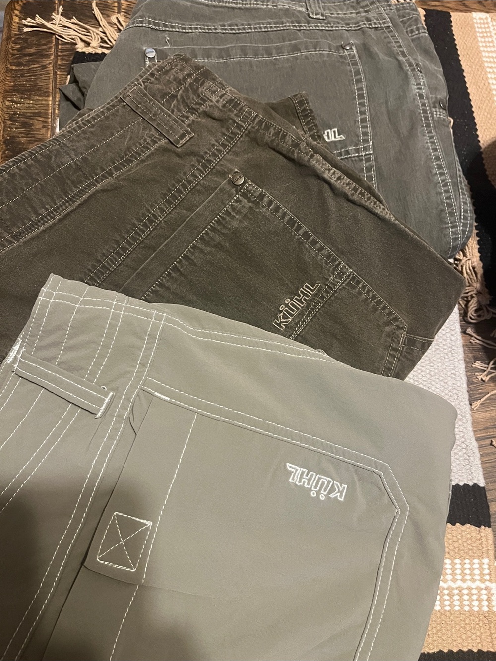 KUHL Men's Cargo Pants Trio — Light Olive, Olive, Dark Olive 36x32